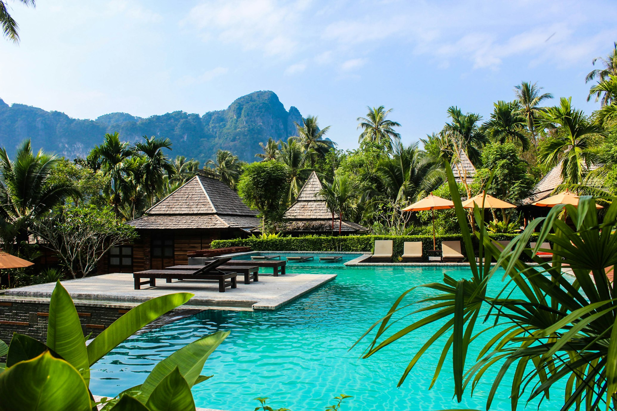 A quiet pool terrace at a Soni Hotels property in Kenya